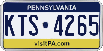PA license plate KTS4265