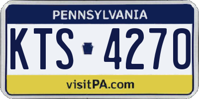 PA license plate KTS4270