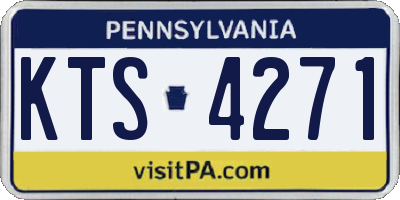 PA license plate KTS4271
