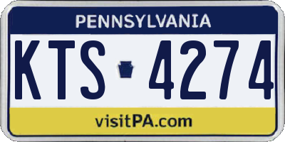 PA license plate KTS4274
