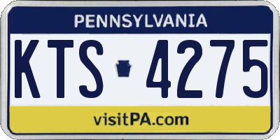 PA license plate KTS4275