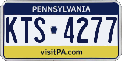 PA license plate KTS4277