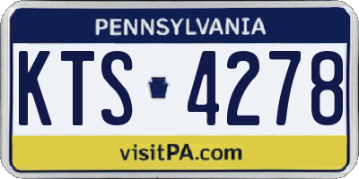 PA license plate KTS4278