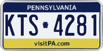 PA license plate KTS4281