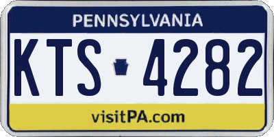 PA license plate KTS4282