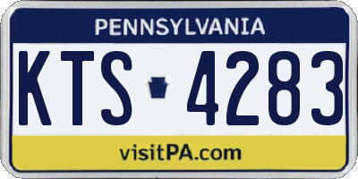 PA license plate KTS4283