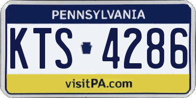 PA license plate KTS4286