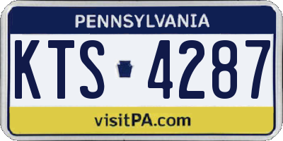 PA license plate KTS4287