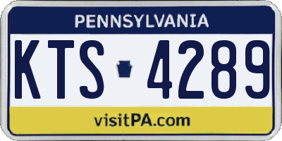 PA license plate KTS4289