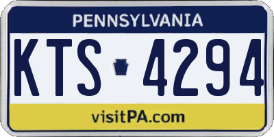 PA license plate KTS4294