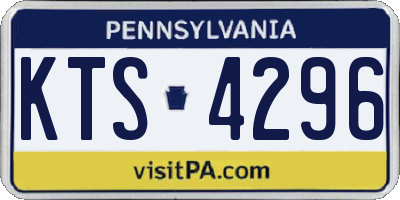 PA license plate KTS4296