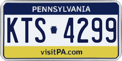 PA license plate KTS4299