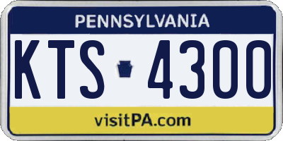 PA license plate KTS4300