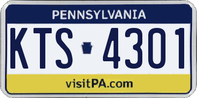 PA license plate KTS4301