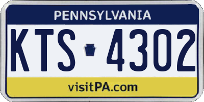 PA license plate KTS4302