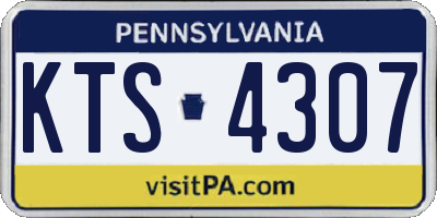 PA license plate KTS4307