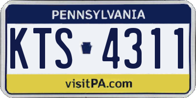 PA license plate KTS4311