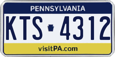 PA license plate KTS4312