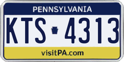 PA license plate KTS4313