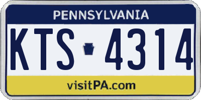 PA license plate KTS4314