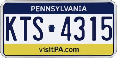 PA license plate KTS4315