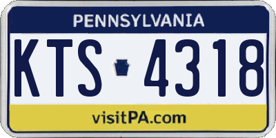 PA license plate KTS4318