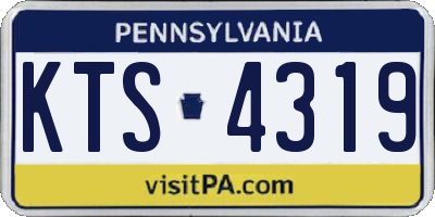 PA license plate KTS4319