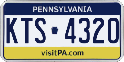 PA license plate KTS4320