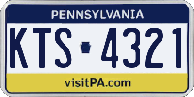 PA license plate KTS4321