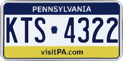 PA license plate KTS4322
