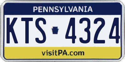 PA license plate KTS4324