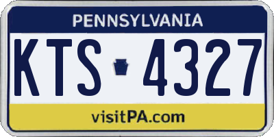PA license plate KTS4327