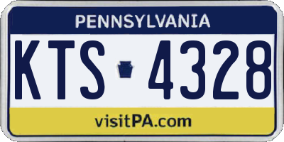 PA license plate KTS4328