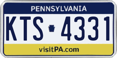 PA license plate KTS4331