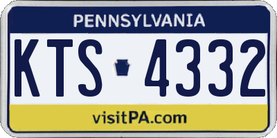 PA license plate KTS4332