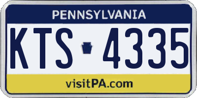 PA license plate KTS4335