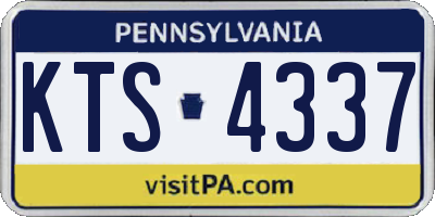 PA license plate KTS4337