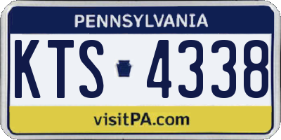 PA license plate KTS4338