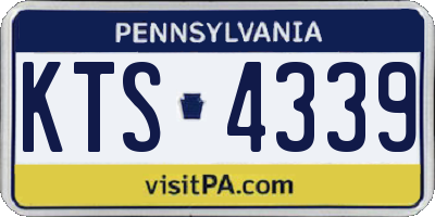 PA license plate KTS4339