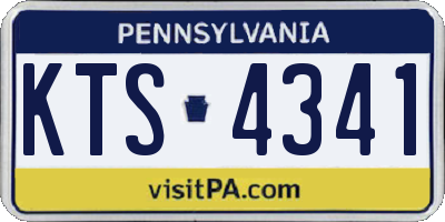 PA license plate KTS4341