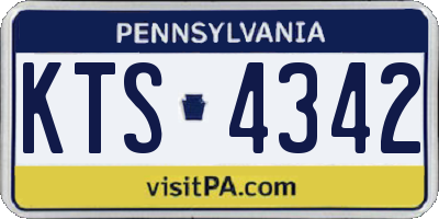 PA license plate KTS4342