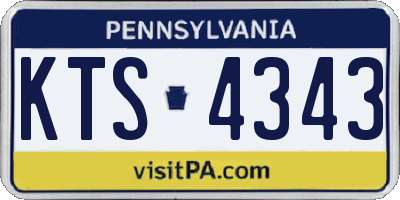 PA license plate KTS4343