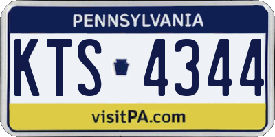 PA license plate KTS4344