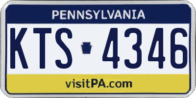 PA license plate KTS4346