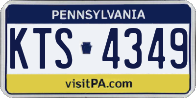 PA license plate KTS4349