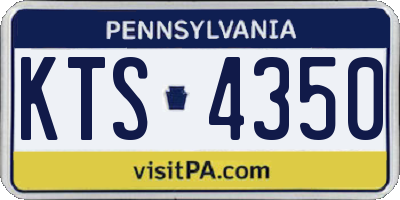 PA license plate KTS4350
