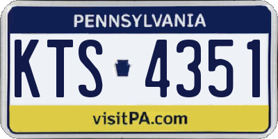 PA license plate KTS4351