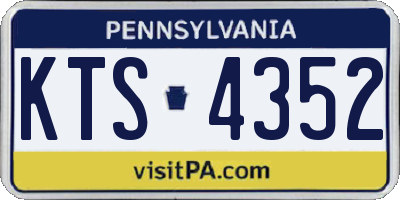 PA license plate KTS4352
