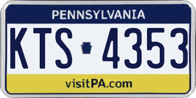PA license plate KTS4353