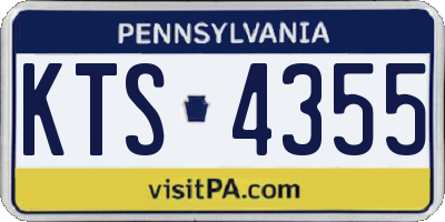 PA license plate KTS4355